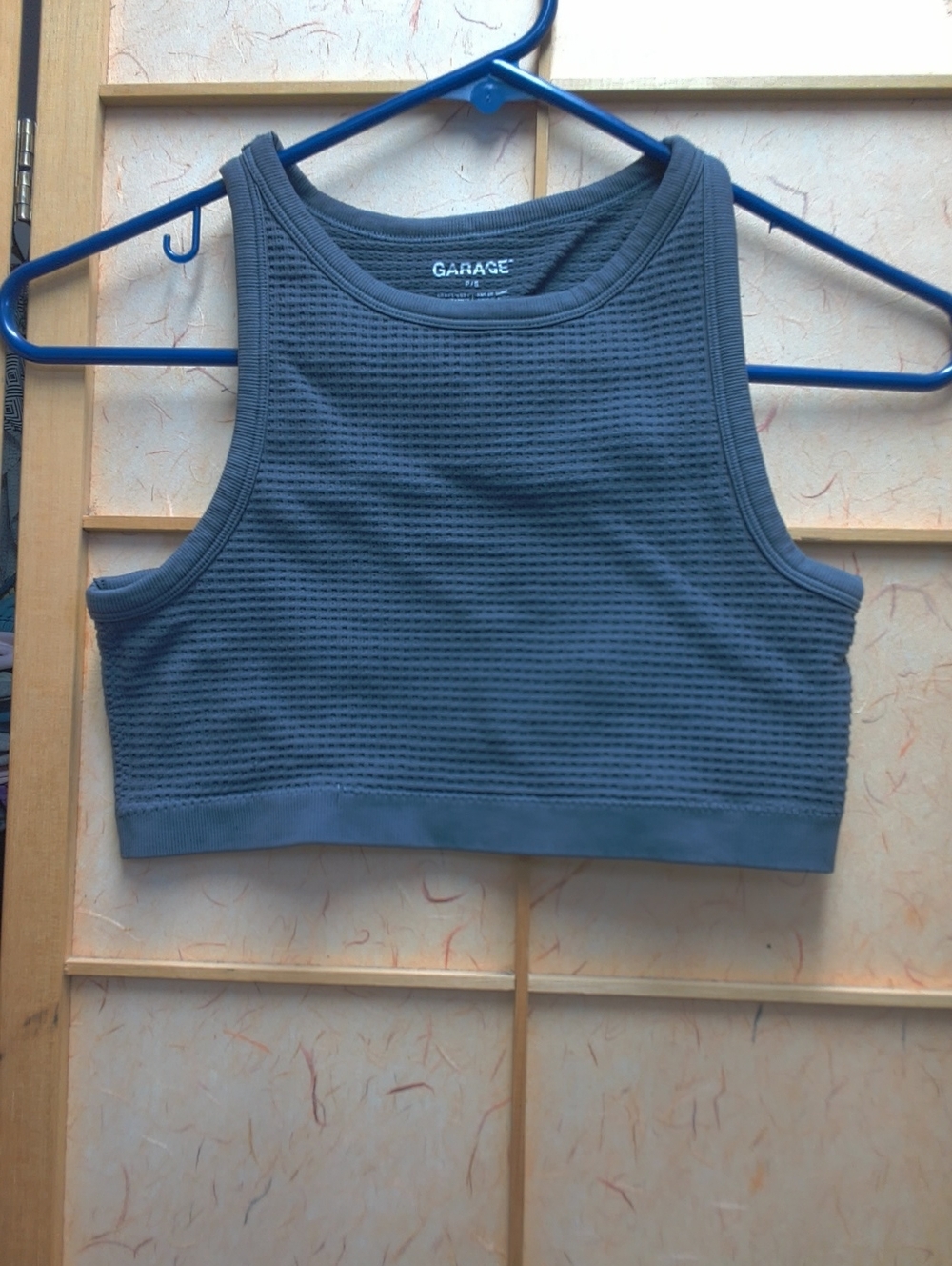Garage Women's Ribbed Cropped Tank Top - Slate